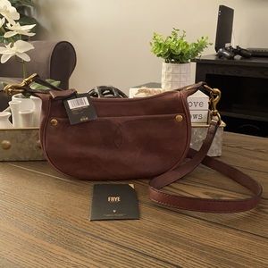 Frye Campus Small Rivet Crossbody-Black Cherry